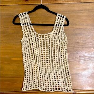 Elegant Cream Crochet Women's Top